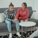 marital counseling couple talking on couch